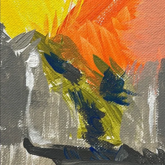 ONE OF A KIND Abstract Floral Canvas Art signed - Picture 5 of 8